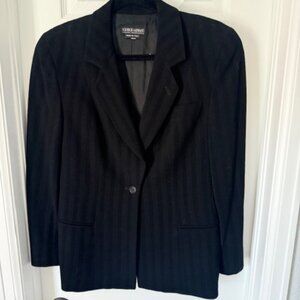 Giorgio Armani Black Classic Striped Jacket Blazer One Button Sz 42/6 Italy